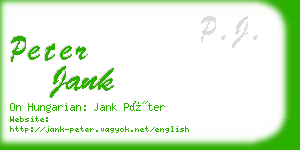 peter jank business card